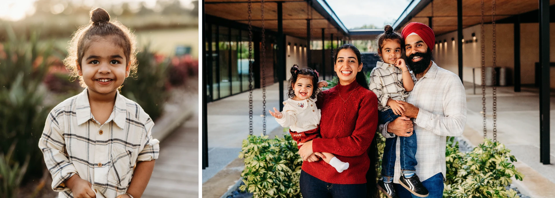 Dr. Jesspreet Parmar, DMD with his wife and two kids